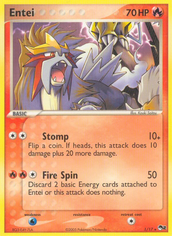 POP Series 2 Entei [Holo] Pokémon card